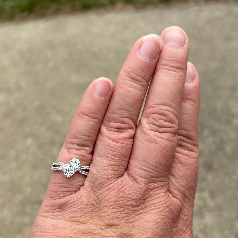 Genuine Lab Created 1.60 ct White Sapphire Bypass Ring Size 7 Sterling Silver